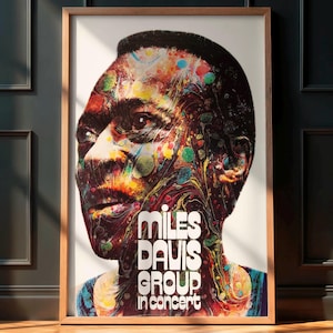 Rare Vintage Jazz Poster, Miles Davis 1971 German Concert Tour, Jazz Music Memorabilia, Retro Wall Art