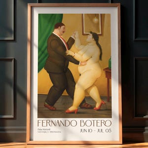 Vintage Fernando Botero Exhibition Poster - Museum Art Print, Retro Wall Decor, Vintage Art Poster, Gallery, Dancers