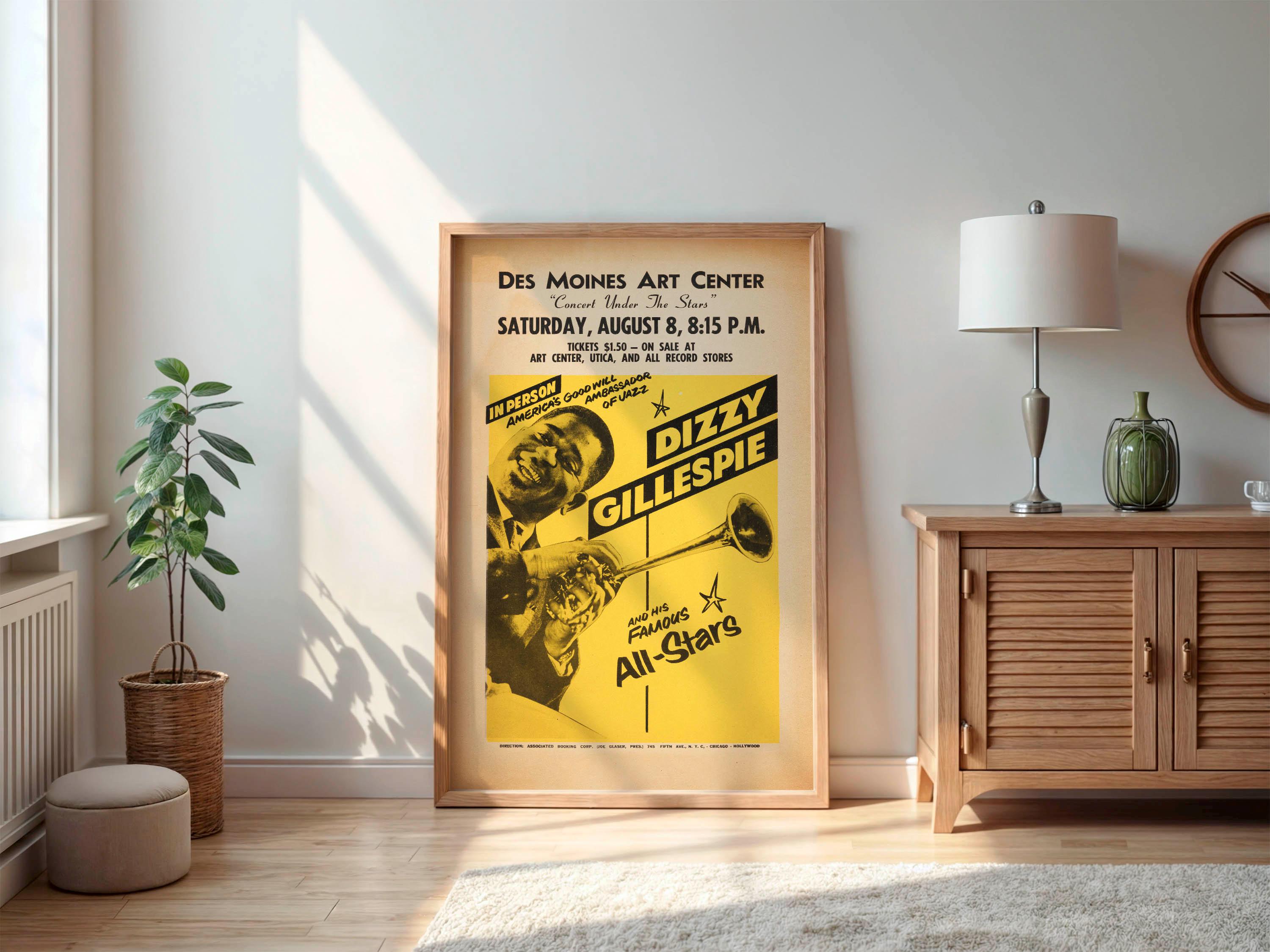 Dizzy Gillespie 1960s Concert Poster - Bebop Jazz Legend Print