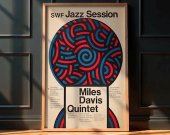 Póster del concierto del Quinteto de Miles Davis en Alemania, 1967 - Muy raro - Wayne Shorter x Herbie Hancock x Tony Williams