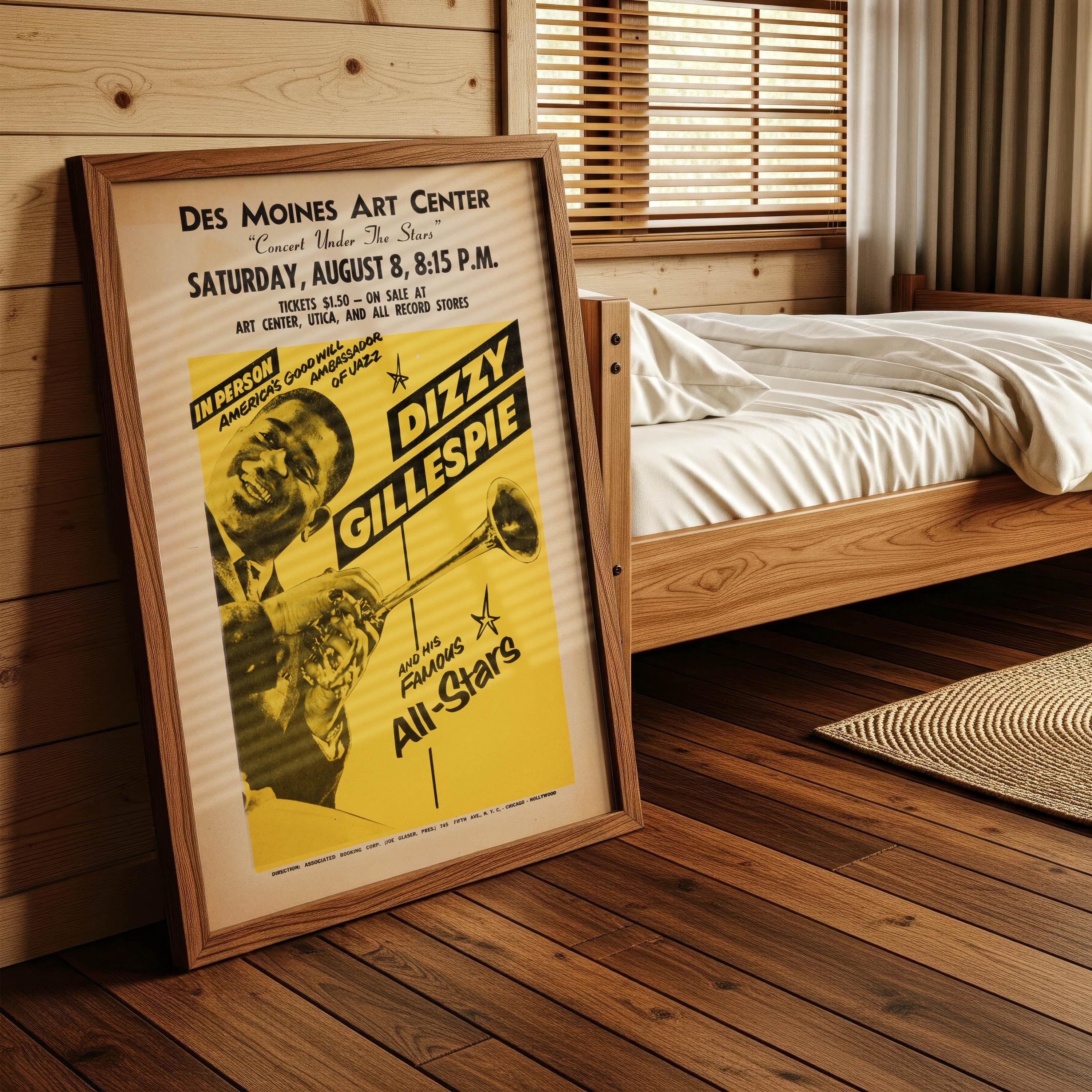 ビバップ/ディジー・ガレスピー/ポスター Dizzy Gillespie 1960s Concert Poster - Bebop Jazz Legend Print