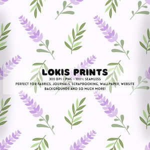 Lavender in Bloom | Floral Purple Seamless Pattern | Lilac Flower Pattern | Digital Download | Repeat Tile Print Commercial & Personal Use