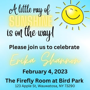 A Little Ray of Sunshine Baby Shower Invite