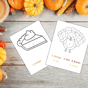 Downloadable Color-by-Number Thanksgiving Coloring Book