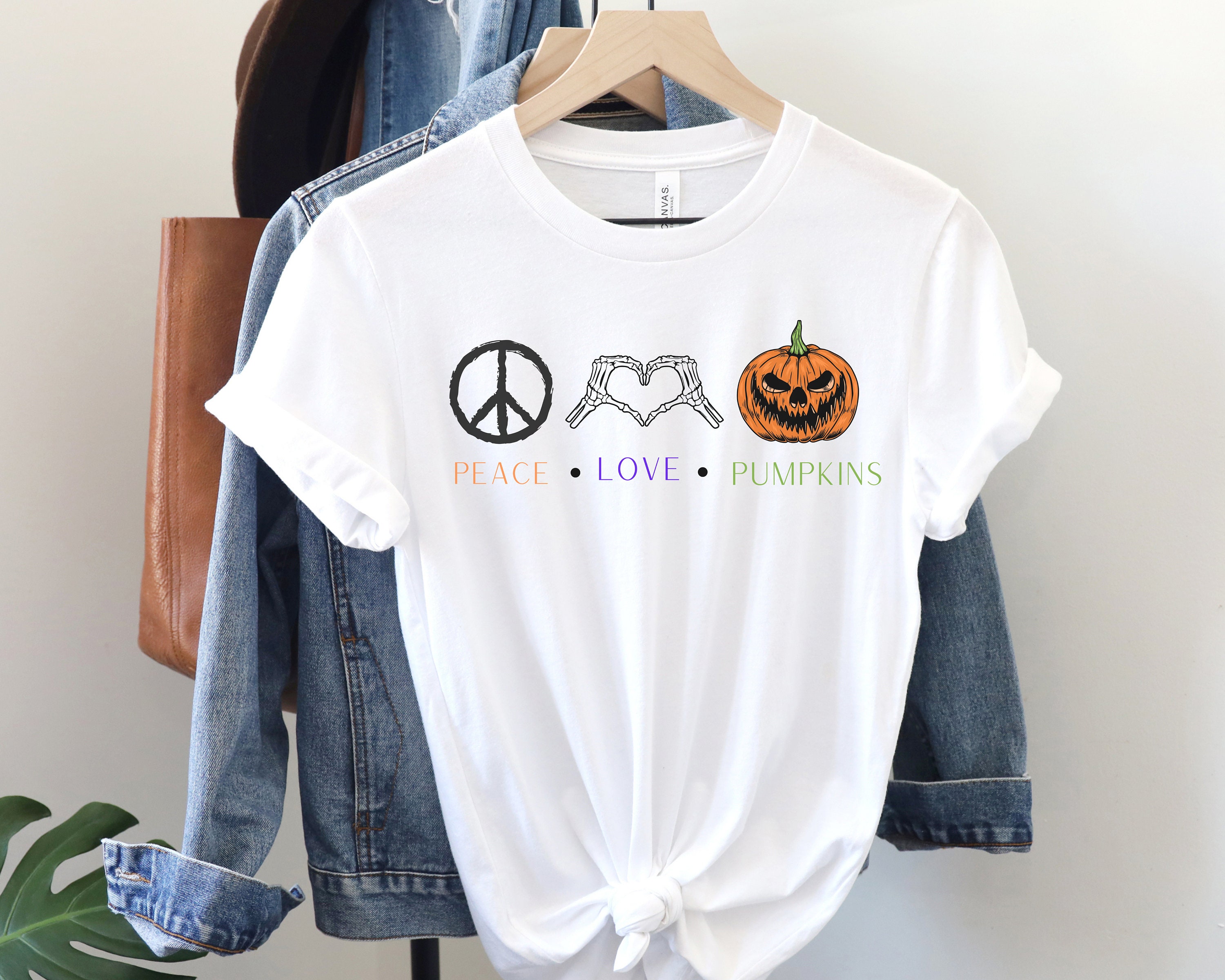 Discover Peace, Love, Pumpkin Tee | Cute Halloween Shirt | Halloween Mom T-Shirt | Pumpkin Gifts for Grandma