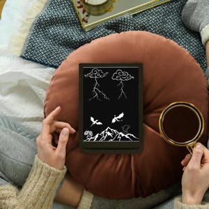 Lockscreen for E-reader. Dragon and lightning themed kindle lock screen. Inspired by the Empyrean series books. *Read description*