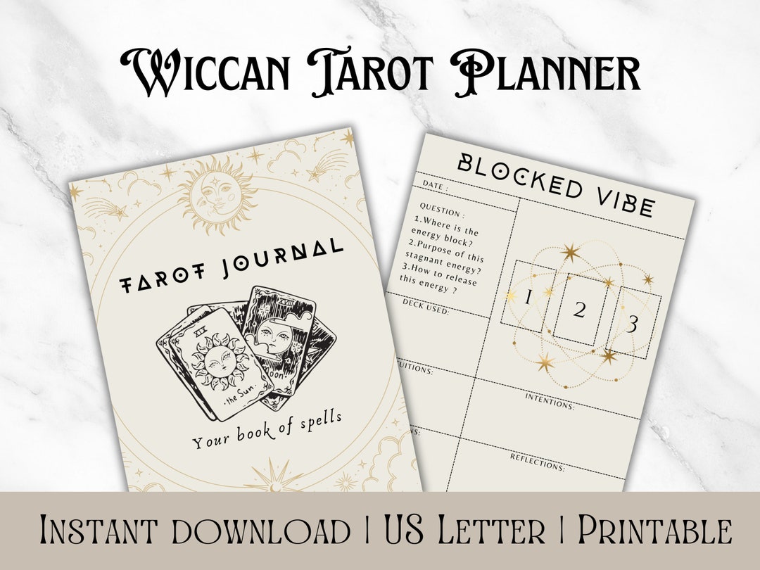 Tarot Journal, Printable Gothic Grimoire, Witchy Planner, Daily Wiccan ...