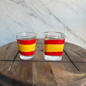 Shot Glass | Spain Flag | 1.5 oz - 2 oz glasses | Permanent UV DTF Sticker