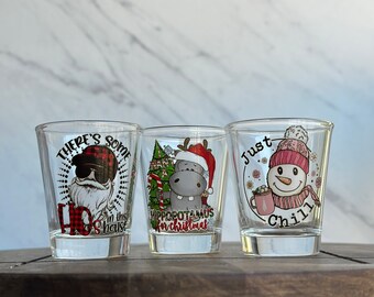 Shot Glass | Christmas Vol. 1 | 1.5 oz | Permanent UV DTF Sticker