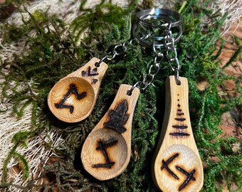 Rune Spoon Keychain | Upcycled Rune Keychain | Personalized Rune Gift