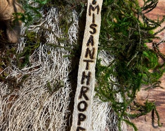 Funny Leather Keychain | Misanthropy | Nihilistic Humor | Pyrography