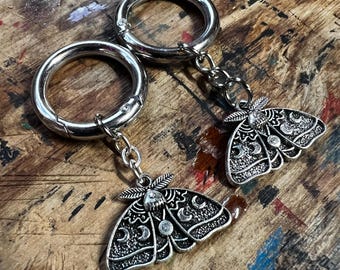 Moth + Moon Ear Weights | Stetched Lobe Earring | Nature + Bug Jewelry