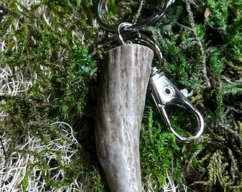 Antler Tip Keychain | Natural + Organic Keychain | Deer Antler Keychain | Antler Art
