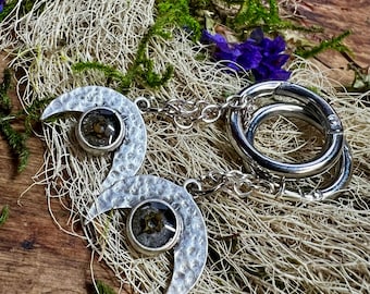 Moon + Snake Vetebrae Ear Weights | Stetched Lobe Earring | Bone + Tooth Jewelry | Snake Jewelry