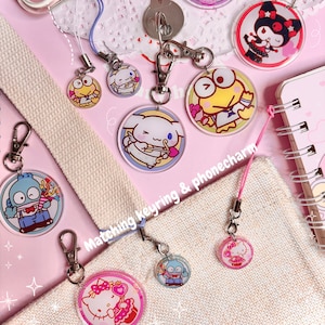 Kawaii Acrylic Keychain Keyring Phonecharm Matching Sets cute anime cartoon character accessory coquette gift rare Japanese