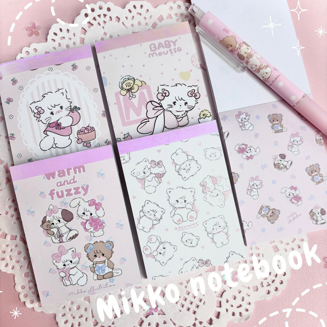 Cute Mikko Illustrations Style Mini Notebook Notepad Stationary