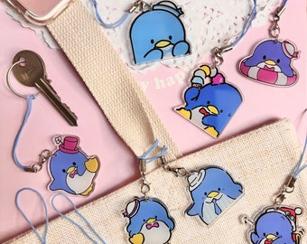 Cute Sam style Acrylic Keychain Keyring Phonecharm Handmade kawaii anime cartoon character accessory gift penguin lover