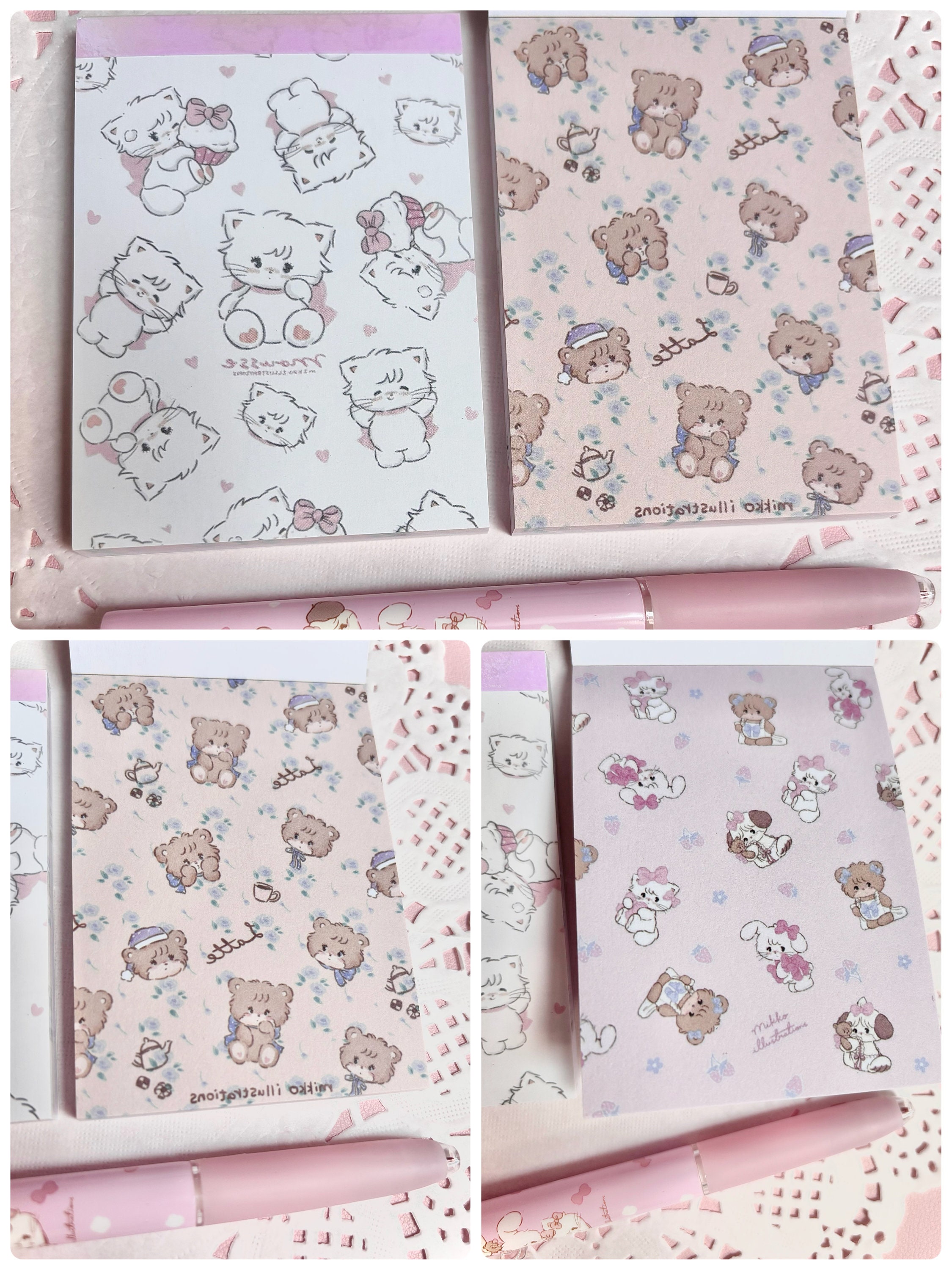 Cute Mikko Illustrations Style Mini Notebook Notepad Stationary