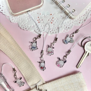 Cute Kawaii style Mini Acrylic Keychain Keyring Phonecharm Mini Handmade anime cartoon character accessory valentines gift pacha dog