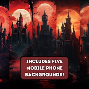 Creepy gothic wallpaper gothic castle cell phone wallpaper gothic art crimson red tones