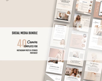 Sienna Social Media Bundle | Premium CANVA templates for business owners | Templates for INSTAGRAM post & stories + PINTEREST