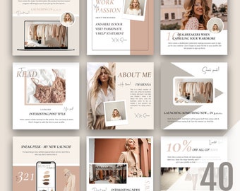 Sienna INSTAGRAM POSTS Templates | Premium CANVA Templates for business owners and influencers | Premium Social Media Templates