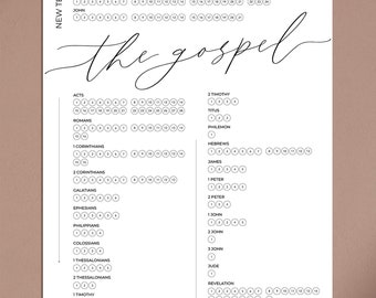 Premium BIBLE READING TRACKER | Beautiful Bible Study Planner | Circular Chapter by Chapter Checklist Reading Log | Printable A4 & Letter