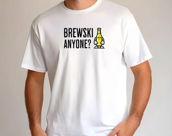 Camiseta divertida Brewski para hombre, divertida camiseta gráfica de manga corta