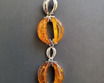 925 Baltic Amber Pendant/Dangle Amber Pendant Necklace/Boho Necklace/Sterling Silver Necklace/Gift For Her/P49