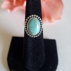 Turquoise Ring/Boho Sterling Silver Ring/Hippie Turquoise Ring/Small Turquoise Ring/December Birthstone Ring/Gift/T2