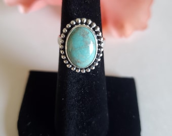 Turquoise Ring/Boho Sterling Silver Ring/Hippie Turquoise Ring/Small Turquoise Ring/December Birthstone Ring/Gift/T2