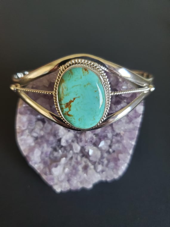 ターコイズ ブレスレット カフ/スターリング シルバー ターコイズ