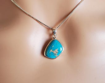 ターコイズネックレス/ターコイズペンダントネックレス/スターリング
