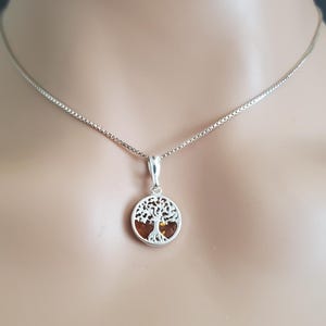 Baltic Amber Tree of Life Pendant/ Amber Pendant Necklace/Baltic Amber Nature Necklace/Sterling Silver Pendant/Gift/P191