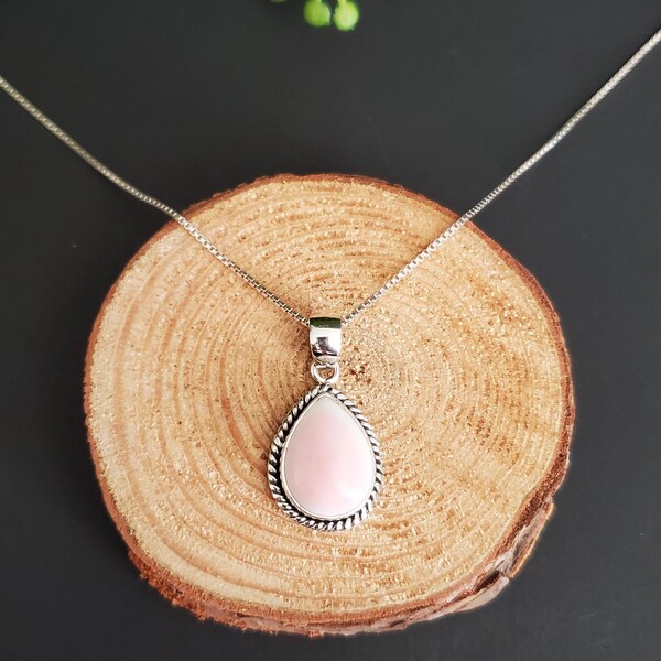 Conch Shell Pendant with Chain/ Pink Conch Shell Necklace/ Pink Conch Shell/Sterling Silver Pendant/ T53