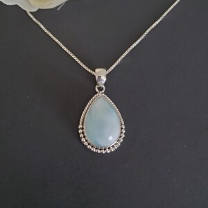 Larimar Necklace/Stunning Larimar Pendant Necklace/One of a Kind Necklace/Sterling Silver Pendant/T20