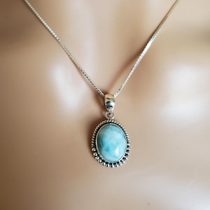 Larimar Necklace/Stunning Larimar Pendant Necklace/One of a Kind Necklace/Sterling Silver Pendant/A65