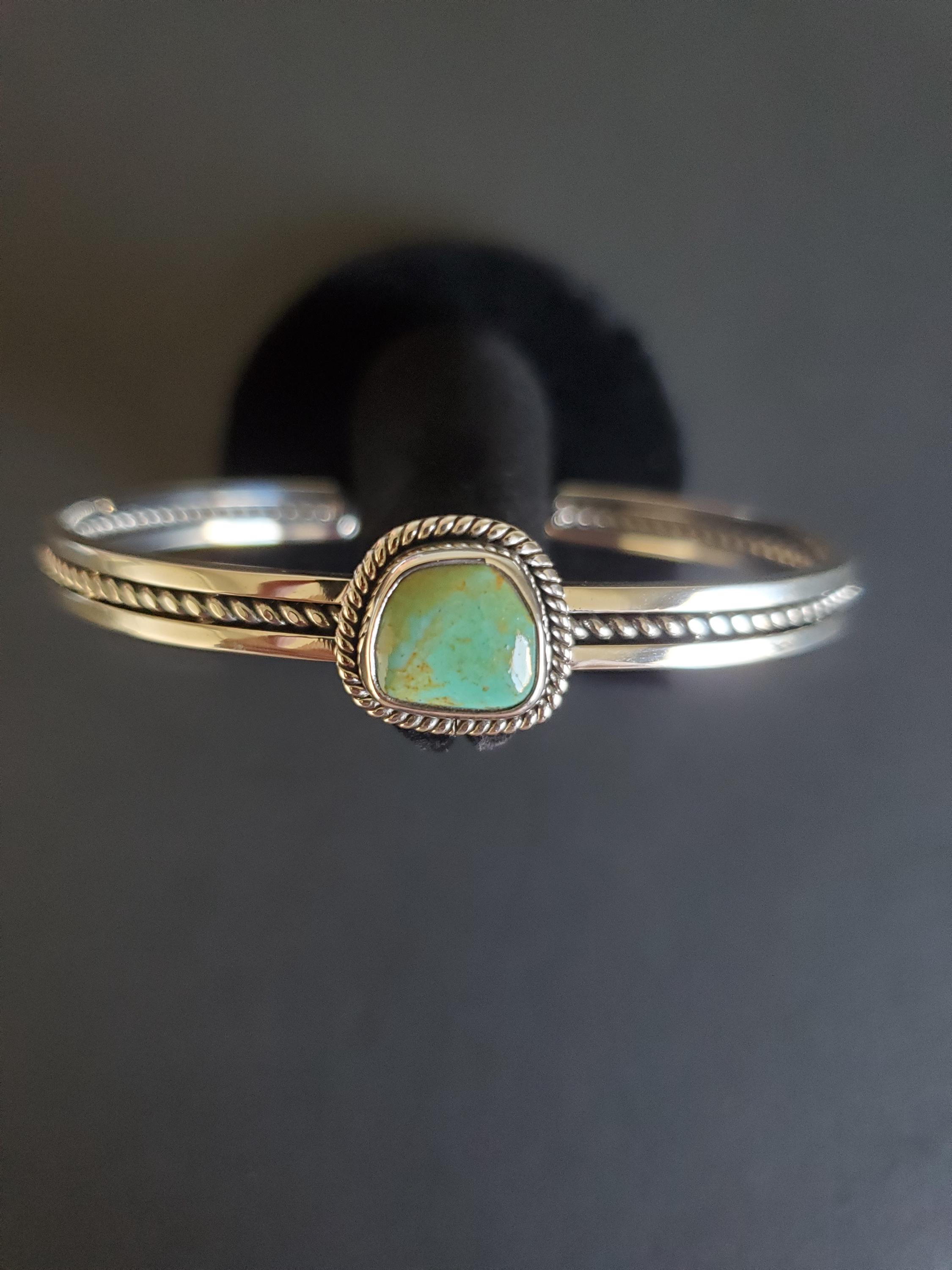 ターコイズ ブレスレット カフ/スターリング シルバー ターコイズ