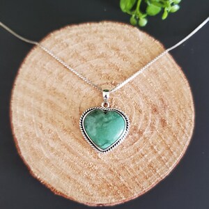 Turquoise Heart Necklace/ Turquoise Pendant Necklace/Sterling Silver Pendant/T111