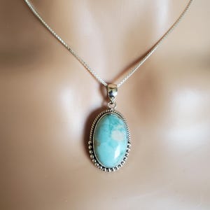 Larimar Necklace/Stunning Larimar Pendant Necklace/One of a Kind Necklace/Sterling Silver Pendant/A59