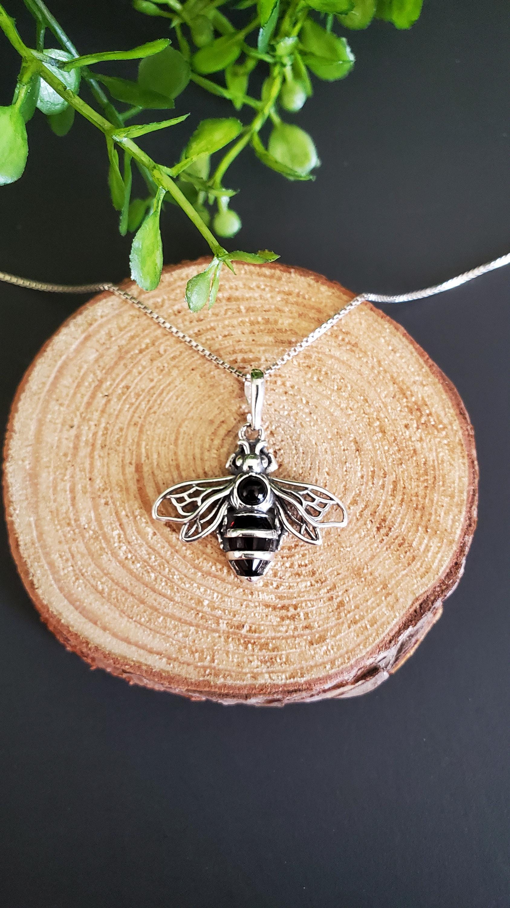 Bumblebee Ring, Sterling Silver Ring, Amber Jewelry For Women, Marquise...