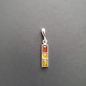 Mosaic Baltic Amber Pendant/Celtic Amber Pendant Necklace/Colorful Baltic Amber Pendant/Sterling Silver Pendant/Gift For Her/P33
