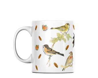 Taza de cerámica con diseño de pinzón británico – 312 ml (11 oz)