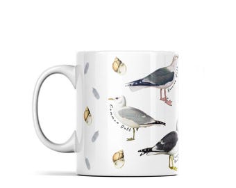 Taza de cerámica con diseño de gaviota británica – 312 ml (11 oz)