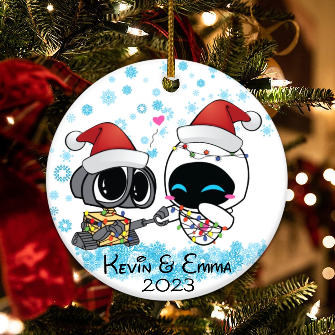 Walle and Eve Christmas Ornament Wall E Ornament Couples Etsy