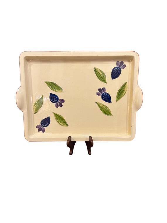 Crate Barrel Saffron Rectangular Handled Tray – Made in Portugal