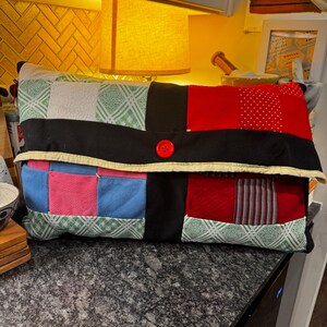 Handmade Patchwork Quilt Pillow – One of a Kind Feather Filled Cushion