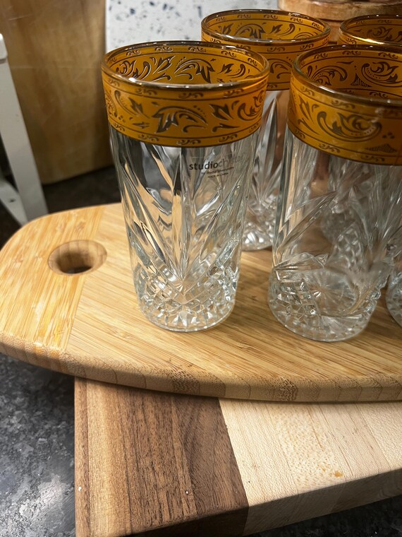 Studio Silversmith Crystal Juice Glasses with Gol… - image 5