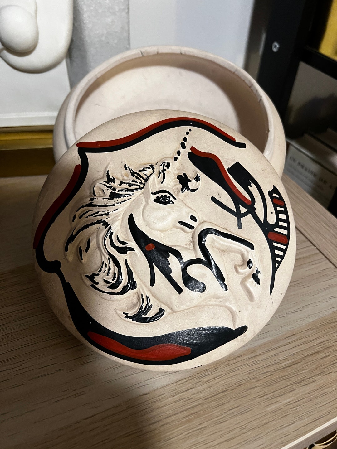 Native American Carved Unicorn Dish With Lid - Etsy