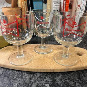 Ensemble de 3 gobelets Budweiser vintage à empreintes digitales - Verres à bière classiques - Un seul disponible !